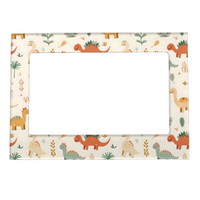 Little Dinosaurs Beige Neutral Tones Magnetic Frame (Front)