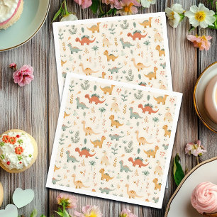 Little Dinosaurs Beige Neutral Tones Napkins