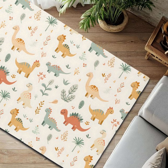 Little Dinosaurs Beige Neutral Tones Rug (Creator Uploaded)