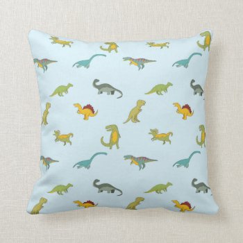 Little Dinosaurs Throw Pillow by BamalamArt at Zazzle