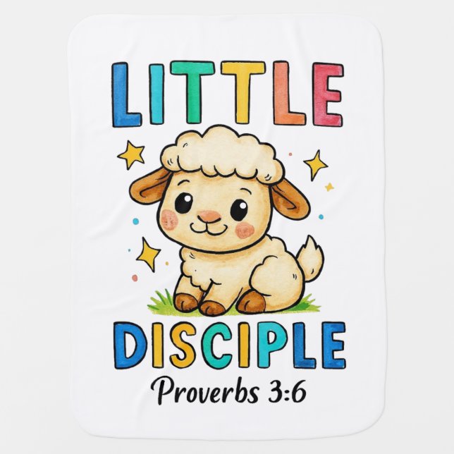 Little Disciple Proverbs 3:6 Baby Blanket (Front)