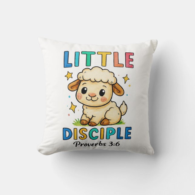 Little Disciple Proverbs 3:6 Throw Pillow (Front)
