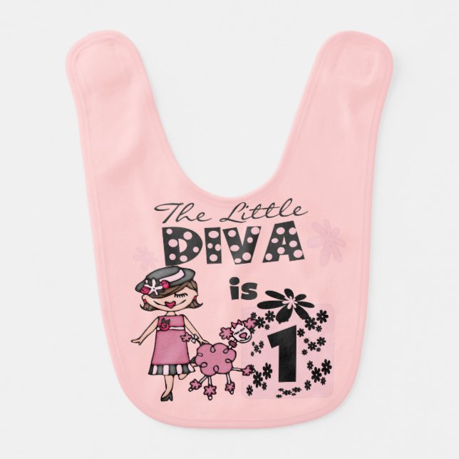 Little Diva 1st Birthday Bib (Front)