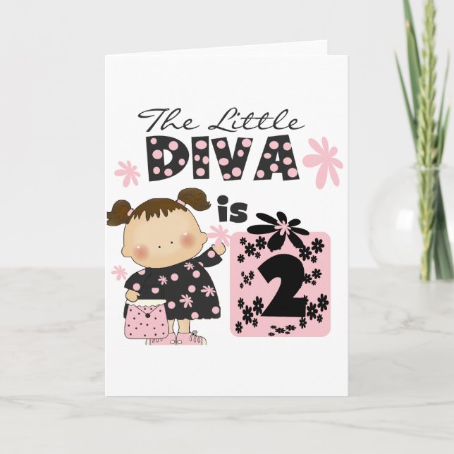 Little Diva 2nd Birthday Tshirts and Gifts Card (Front)