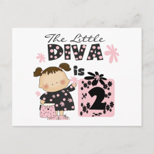 Little Diva 2nd Birthday Tshirts and Gifts Postcard