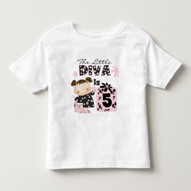 Little Diva 5th Birthday Tshirts and Gifts (Front)