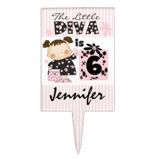 Little Diva 6th Birthday Cake Topper