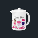 "Little Diva" Teapot<br><div class="desc">Matching paper plates and napkins availble! Other fun designs and products with DIVAtude created by Lady Denise at www.zazzle.com/LadyDenise</div>