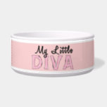 Little Diva w/paw prints Pet Bowl<br><div class="desc">Pretty in pink... My Little Diva w/paw prints Pet Bowl for dog or cat! also available pet tags for your sweet pet!</div>