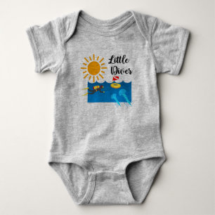Little Diver with Jelly Fish - Baby Jersey Bodysui Baby Bodysuit