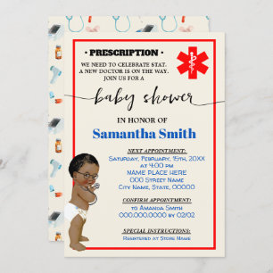 Little Doctor on his Way Medical AA Baby Shower Invitation