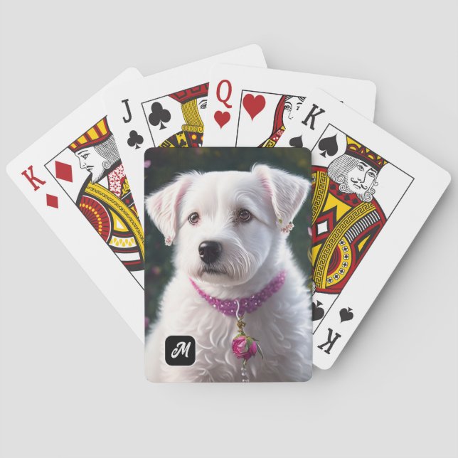 Little Dog And Rose Collection Poker Cards (Back)