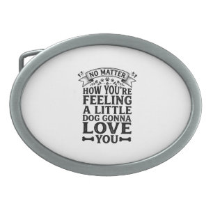 Little Dog Love You Vintage Typography Design_1 Belt Buckle