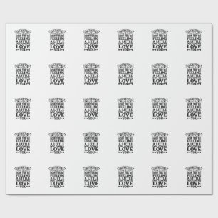 Little Dog Love You Vintage Typography Design_1 Wrapping Paper
