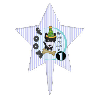 Little Dog Lover 1st Birthday T-shirts and Gifts Cake Topper