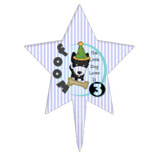 Little Dog Lover 3rd Birthday T-shirts and Gifts Cake Topper