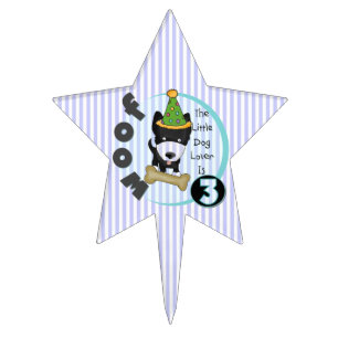 Little Dog Lover 3rd Birthday T-shirts and Gifts Cake Topper