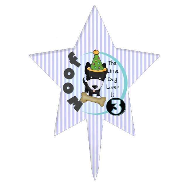 Little Dog Lover 3rd Birthday T-shirts and Gifts Cake Topper (Front)