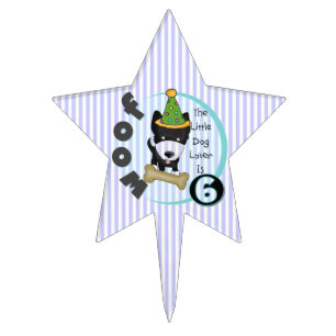 Little Dog Lover 6th Birthday T-shirts and Gifts Cake Topper