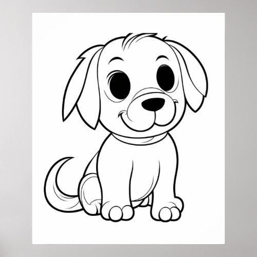 LITTLE DOG PUPPY COLORING POSTER