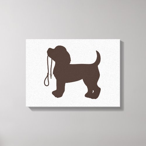 Little  dog  silhouette _ Choose background color Canvas Print