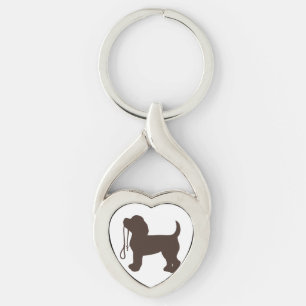 Little dog silhouette - Choose background color Keychain
