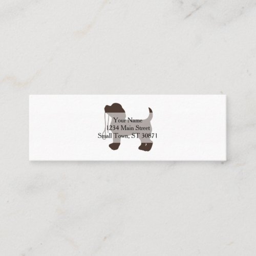 Little  dog  silhouette _ Choose background color Mini Business Card