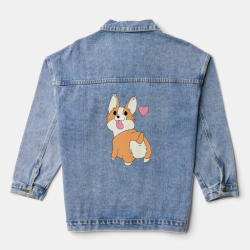 Little Dog With Pink Heart Is The Best Breed  Denim Jacket