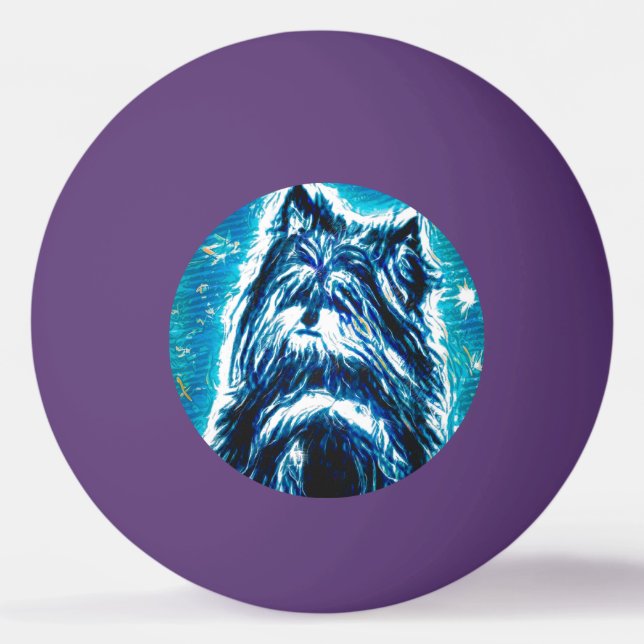 Little Doggy in blue Ping Pong Ball (Front)