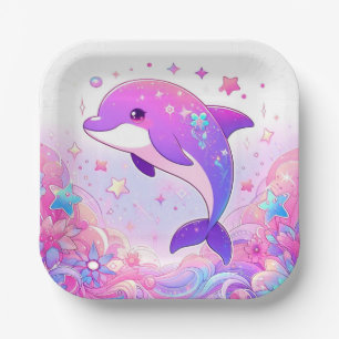 Little Dolphin Baby Shower  Paper Plates