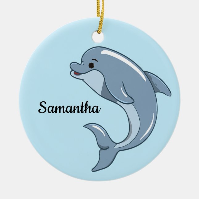 Little Dolphin Design Ornament (Front)