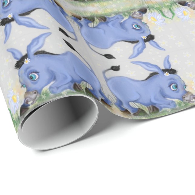 Little Donkey and Daisy - Cute - Wrapping Paper (Roll Corner)
