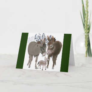 Little Donkey at Christmas Holiday Card
