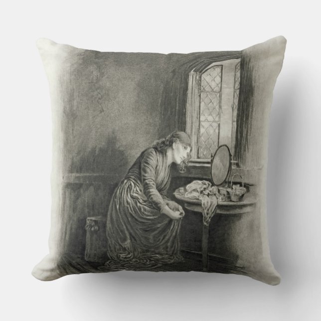 Little Dorrit, from 'Charles Dickens: A Gossip abo Throw Pillow (Front)