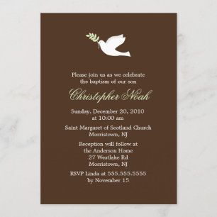Little Dove Christening and Baptism Invitation