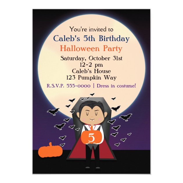 Little Dracula Halloween Birthday Party Invitation