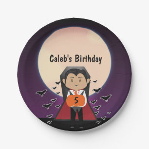 Little Dracula Halloween Birthday Party Plates