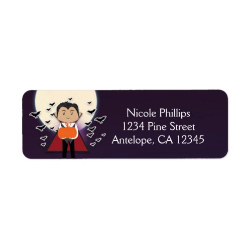 Little Dracula Halloween Party Address Labels