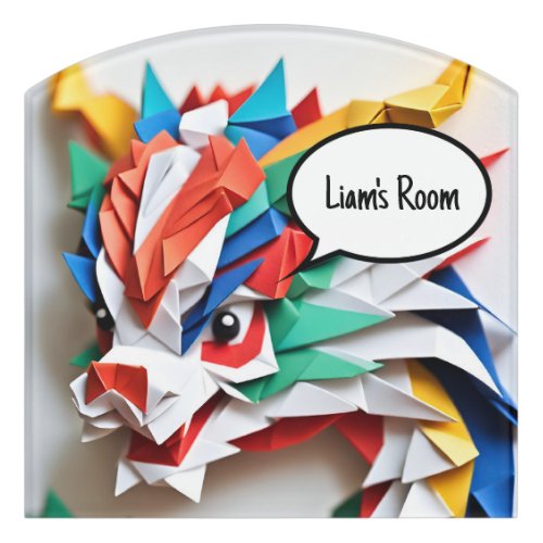Little Dragon Baby Room Sign Origami 