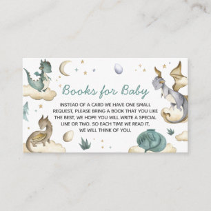 Little Dragon Baby Shower Books for Baby Enclosure Card