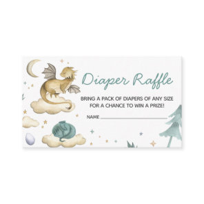 Little Dragon Baby Shower Diaper Raffle Enclosure Card
