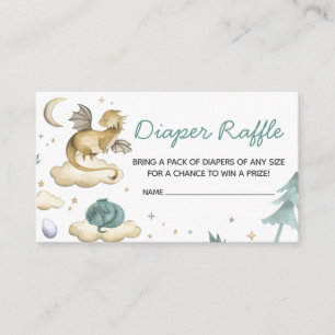 Little Dragon Baby Shower Diaper Raffle Enclosure Card