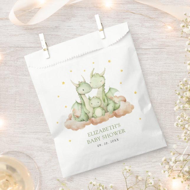 Little Dragon Baby Shower Favor Bag (Clipped)