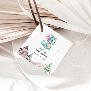 Little Dragon Baby Shower Favor Tags