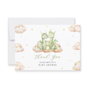 Little Dragon Baby Shower Thank You Card