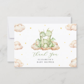 Little Dragon Baby Shower Thank You Card