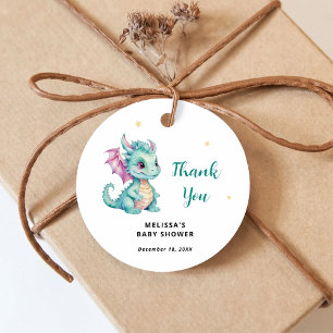 Little Dragon Baby Shower Thank You Favor Tags