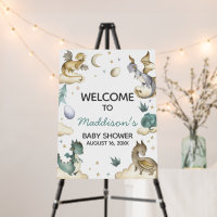 Little Dragon Baby Shower Welcome Sign