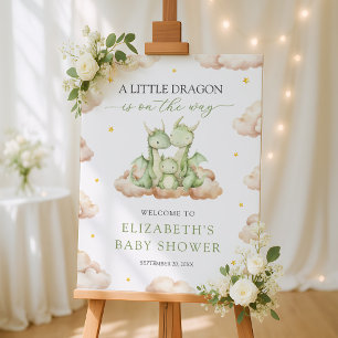 Little Dragon Baby Shower Welcome Sign