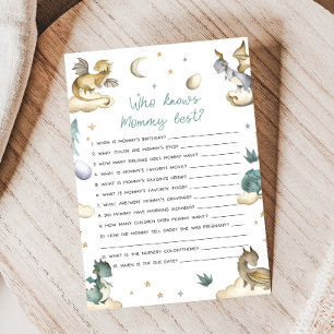 Little Dragon Baby Shower Who Knows Game